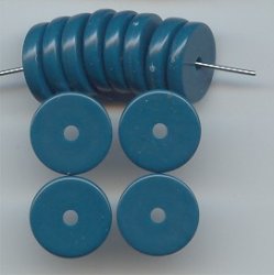 PETROL 3X14MM DISC SPACER BEADS - Lot of 12