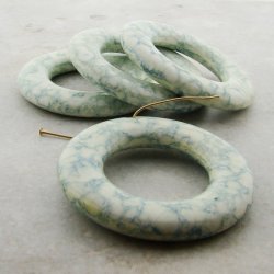 BLUE MARBLE 43MM ROUND 6MM THICK PENDANTS - Lot of 12