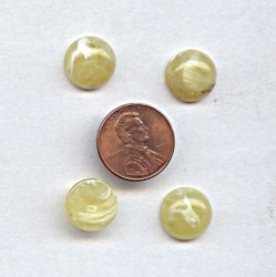 13mm. OLIVE GREEN SHINY MARBLE ROUND CABOCHONS - Lot of 48
