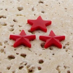 Red Opaque Faceted - 15mm. Star Domed Cabochons - Lots of 144