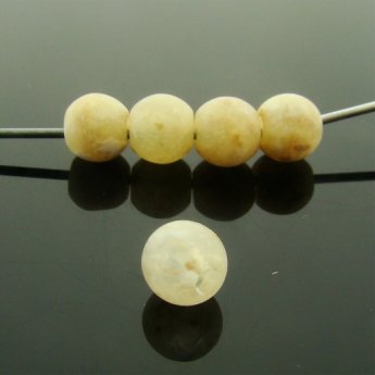 NATURAL AGATE GRANITE 6MM SMOOTH ROUND BEADS - Lot of 12