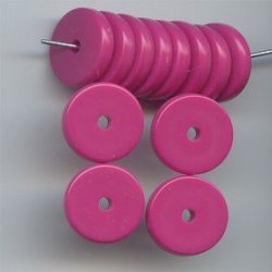 HOT PINK 3X14MM DISC SPACER BEADS - Lot of 12