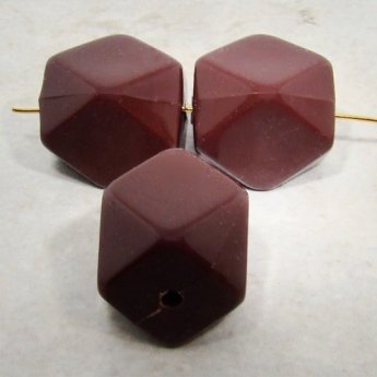 BROWN 20X17MM MULTI FACETED BEADS - Lot of 12