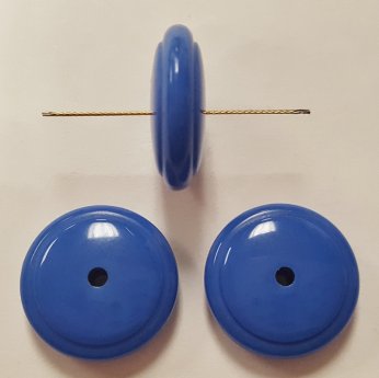 BLUE 5x16mm. GROOVED DISC SPACER BEADS - Lots of 12