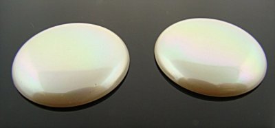 34MM CULTURA RAINBOW LOW DOME PEARL ROUND CABOCHONS - Lot of 12