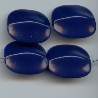 NAVY BLUE 28X24MM FLAT ROUNDED EDGE RECTANGLE BEADS - Lot of 12