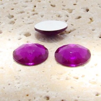 Fuchsia Jewel Multi Faceted - 18mm Round Cabochons - Lots of 144
