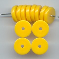 YELLOW 3X14MM DISC SPACER BEADS - Lot of 12