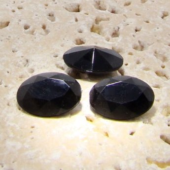 Jet Opaque - 14x10mm. Oval Faceted Gem Jewels - Lots of 144