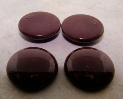 24mm. BROWN SHINY ROUND CABOCHONS - Lot of 36