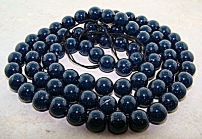 NAVY SPECKLE 10MM ROUND SMOOTH BEADS - Lot of 79