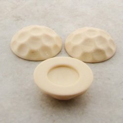 Ivory - 23mm. Round Dimpled Domed Cabochons - Lots of 12