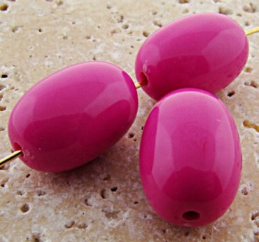 (image for) PINK 21X14MM SMOOTH OVAL BEADS - Lot of 12