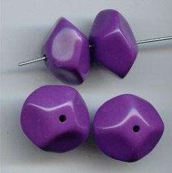 PURPLE 11X18MM ROUND NUGGET SPACER BEADS - Lot of 12