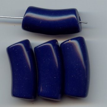 NAVY BLUE 34X15MM NOODLE BEADS - Lot of 12