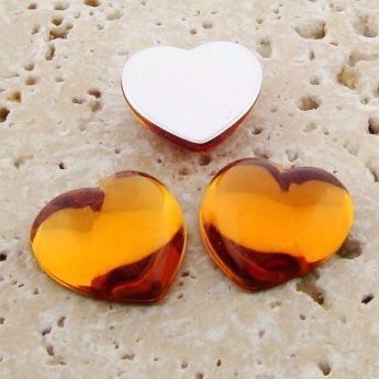 Madeira Topaz Jewel Smooth - 18mm Heart Cabochons - Lots of 144