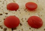 15mm. CORNELIAN MATTE MARBLE ROUND CABOCHONS - Lot of 48