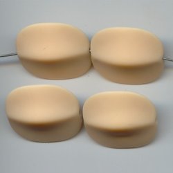 MATTE BEIGE 28X24 FLAT ROUNDED EDGE RECTANGLE BEAD - Lot of 12
