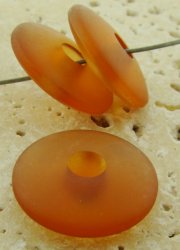 BROWN MATTE 23X7MM ROUND SPACER BEADS - Lot of 12