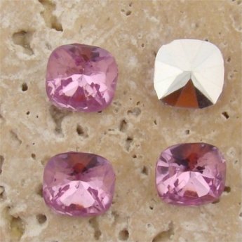 Rose Jewel - 12x12mm Square Cushion Faceted Jewel - Lot of 144