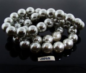 GREY 16MM ROUND SMOOTH JAPANESE PEARLS - Lot of 48
