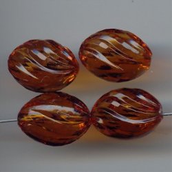 DK SMOKE TOPAZ 19X15MM OVAL TWIST BEADS - Lot of 12