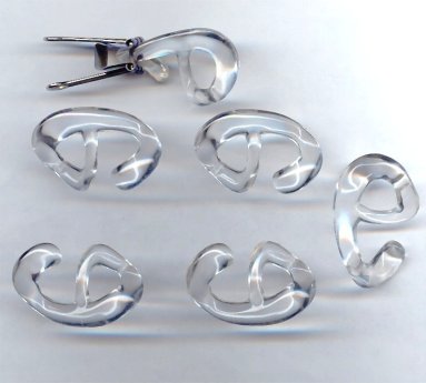 Crystal - 26mm. Oval Plastic Hooks - Sold in Lots of 12