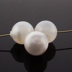 WHITE OPAL 14MM ROUND SMOOTH BEADS - Lot of 12