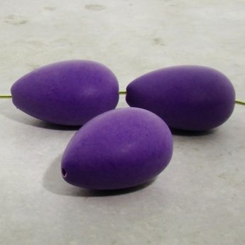 MATT PURPLE 25X18MM TEAR DROP SMOOTH BEADS - Lot of 12