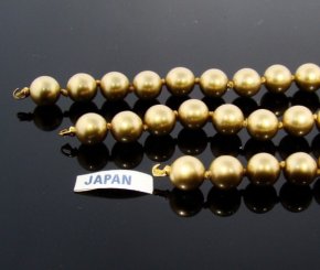 GOLD 10MM JAPANESE PEARL TIPPED 14,16 & 17" SECTION - Lot of 3