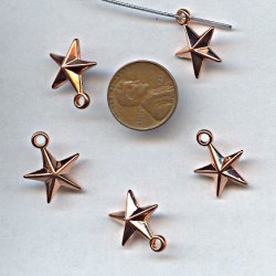 19X15MM COPPER COATED STAR PENDANTS - Lot of 12