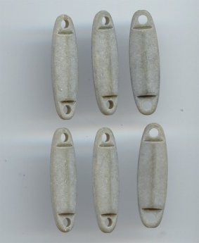 KHAKI MATTE 31X9MM OVAL DUAL HOLE FLAT BEADS - Lot of 12