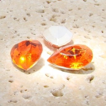 Orange Jewel - 25x18mm. Pear Faceted Gem Jewels - Lots of 72