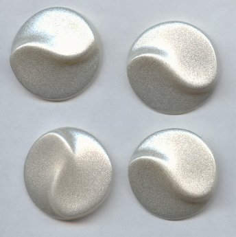 33mm. SILVER GLITTER TEXTURED ROUND CABOCHONS - Lot of 36