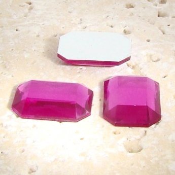 Fuchsia Jewel Faceted - 40x30mm. Octagon Cabochons - Lots of 12