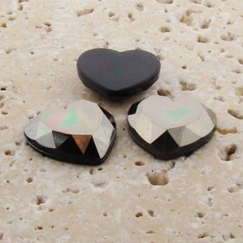 Hematite Faceted - 18mm. Heart Domed Cabochons - Lots of 144