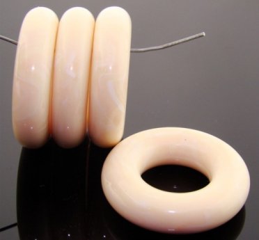 IVORY MARBLE 35MM ROUND SMOOTH RINGS - Lot of 12