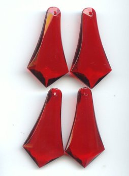 RUBY 42X22MM POINTED DROP FACETED PENDANTS - Lot of 12