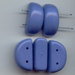LAVENDER 14x25MM 2-HOLE CRESCENT SPACER BEADS - Lot of 12