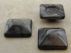 22x22mm. SLATE GREY MARBLE SQUARE CABOCHONS - Lot of 30