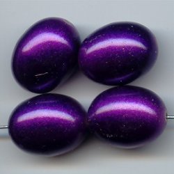 PURPLE METALLIC 21X16MM OVAL BEADS - Lot of 12