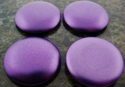 30mm. VIOLET METALLIC ROUND CABOCHONS - Lot of 36