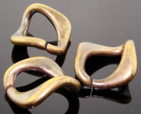 Antique Gold Links - 27x27 Square Interlocking Links - Lot of 12