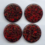 37mm. RED GOLD WATERSPOT ROUND CABOCHONS - Lot of 36