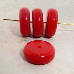 RED 6x16mm. SMOOTH ROUND SPACER BEADS - Lot of 12