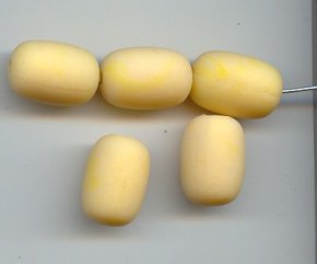 SPRING YELLOW MATTE 20X13MM OVAL BEADS - Lot of 12