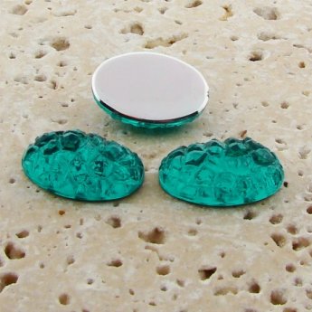 Teal Jewel Baroque - 18x13mm. Oval Domed Cabochons - Lots of 144