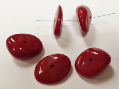 DARK RUST 18x24mm. SHINY SMOOTH NUGGET BEADS - Lots of 12