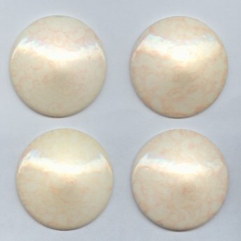 40mm. PINK WATERSPOT ROUND POINTED CABOCHON - Lot of 36