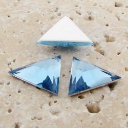 Light Sapphire Faceted - 13x13mm Triangle Cabochons - Lot of 144